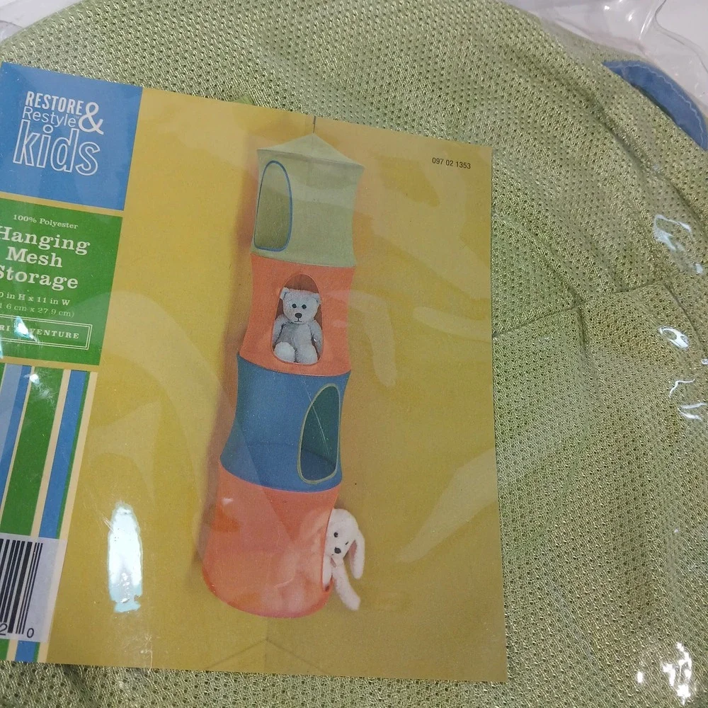 Mesh Storage Organizer Hanging Shelf Bag Toys Children 4 Sections Not opened